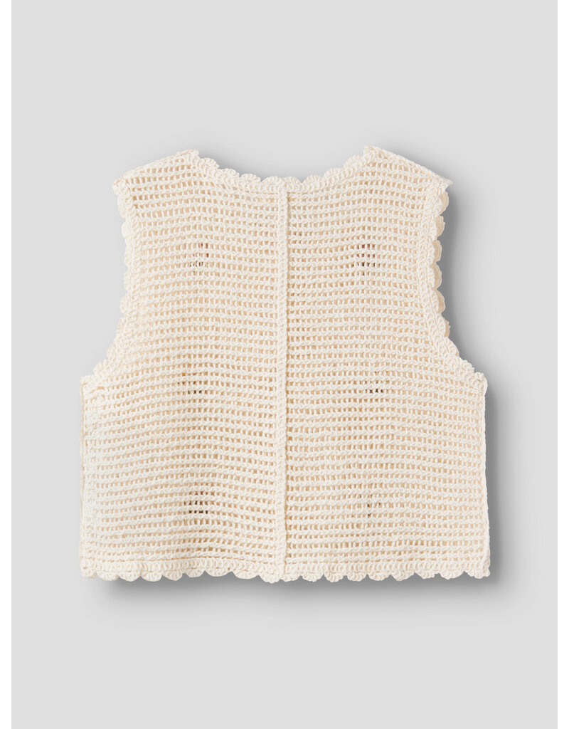 Lil' Atelier Flora Knit Vest Coconut Milk