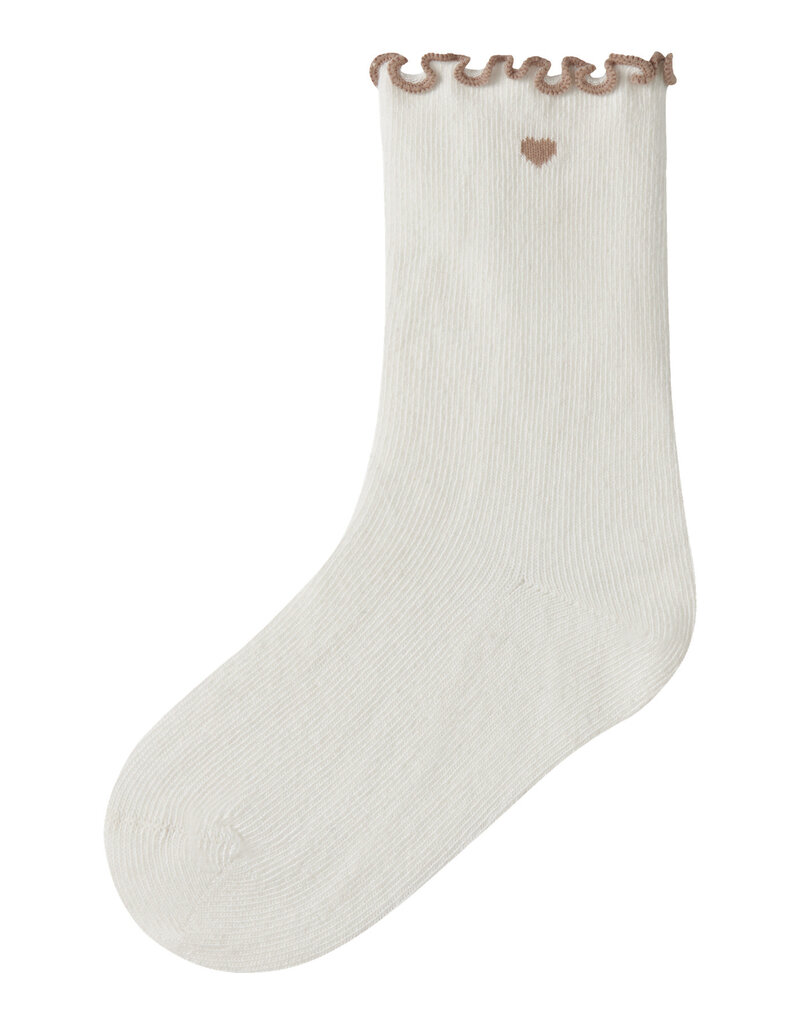 Lil' Atelier Ducia Socks Coconut Milk Oxford Tan