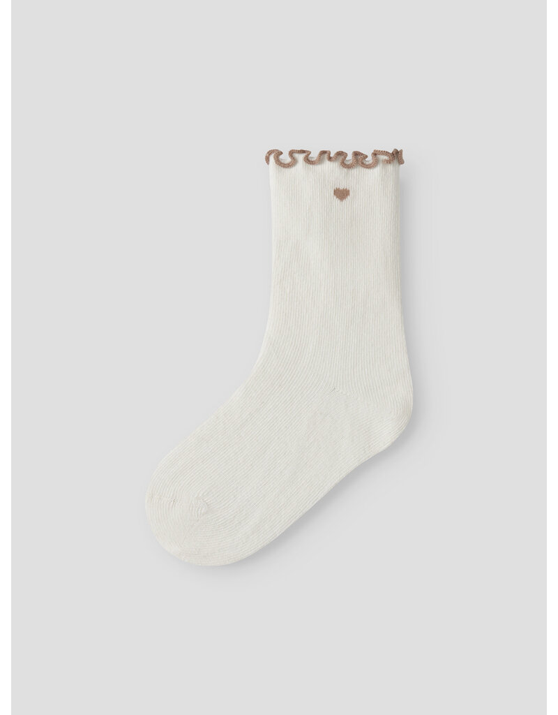 Lil' Atelier Ducia Socks Coconut Milk Oxford Tan