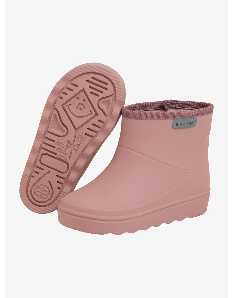 En Fant Rain Boots Short Solid Old Rose