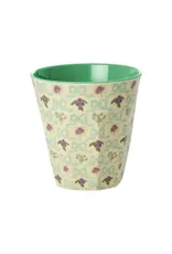 Rice Melamine Cup with Bow and Bouquet Print