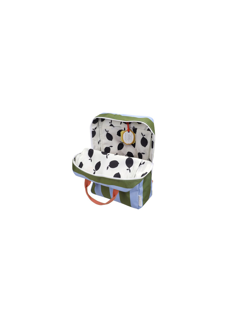 Sticky Lemon Backpack Large Lemon Tree Stripes Tickkling Grass Cloud Blue