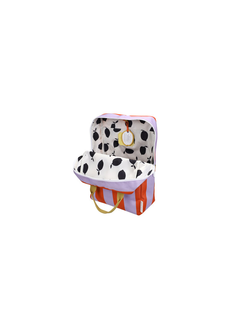 Sticky Lemon Backpack Large Lemon Tree Stripes Campfire Orange Dewy Lilac