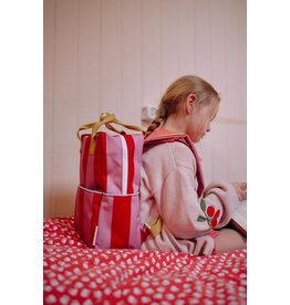 Sticky Lemon Backpack Medium Lemon Tree Stripes Red Apple Rosebay Pink
