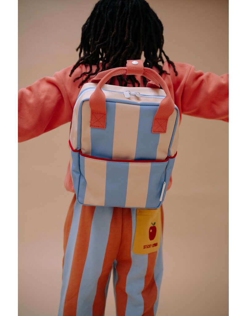 Sticky Lemon Backpack Small Lemon Tree Stripes Cloud Blue Twiggy Beige