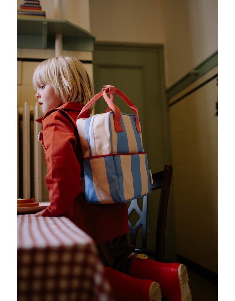 Sticky Lemon Backpack Small Lemon Tree Stripes Cloud Blue Twiggy Beige