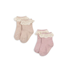 Konges Sløjd 2Pack Glitter Frill Socks Rosette