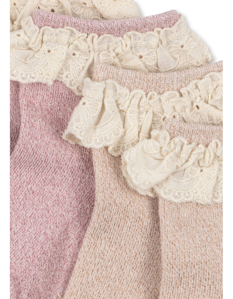 Konges Sløjd 2Pack Glitter Frill Socks Rosette