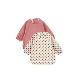Konges Sløjd 2 Pack Dinner Bib Coeur Colore Faded Rose