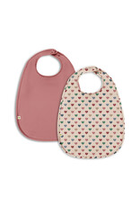 Konges Sløjd 2 Pack Dinner Bib Coeur Colore Faded Rose