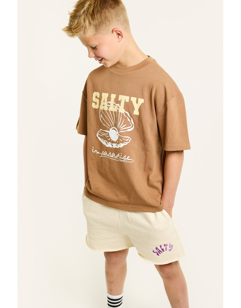 Salty Stitch Salty Pearl Tee Brown