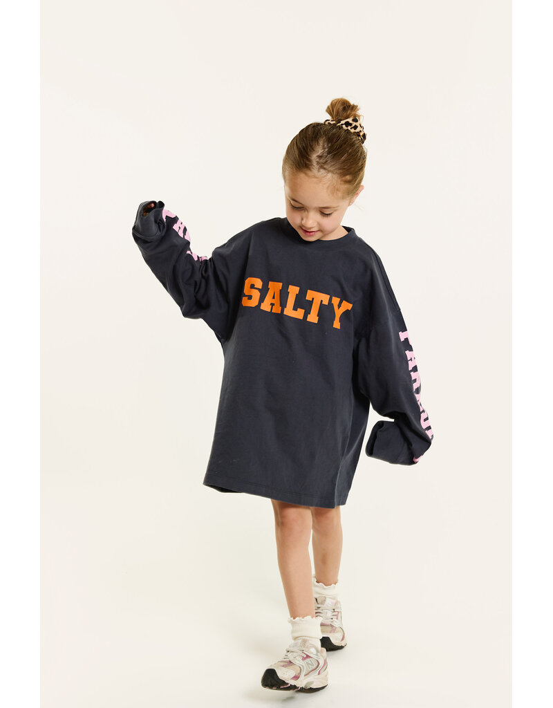 Salty Stitch Salty Paradise skater tee - Dark grey 4y