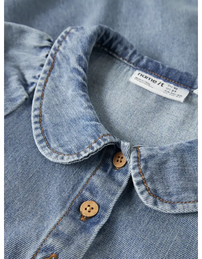 name it Poppy Denim Dress Medium Blue