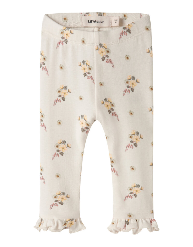 Lil' Atelier Gayo Ska Slim Leggings Coconut Milk Flower
