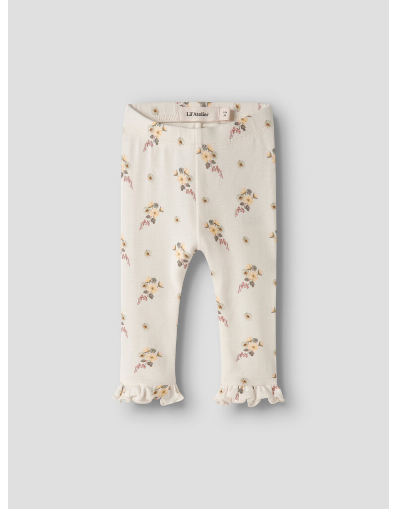 Lil' Atelier Gayo Ska Slim Leggings Coconut Milk Flower