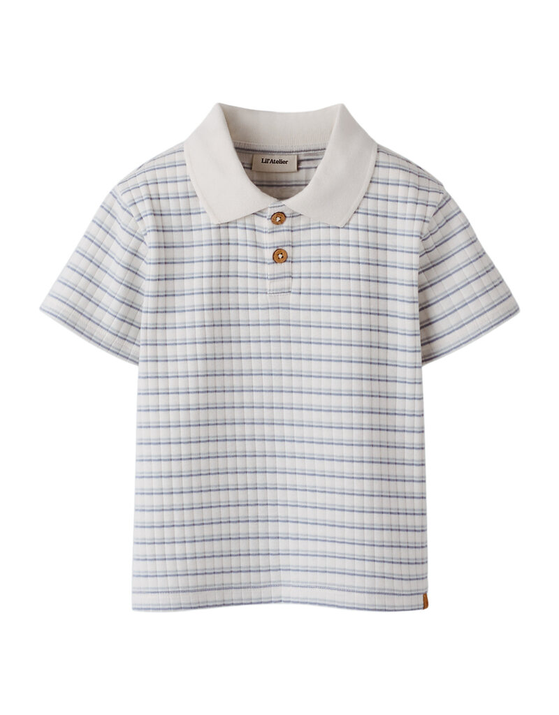 Lil' Atelier haldur Loose Polo Kids Coconut Milk Dusty blue