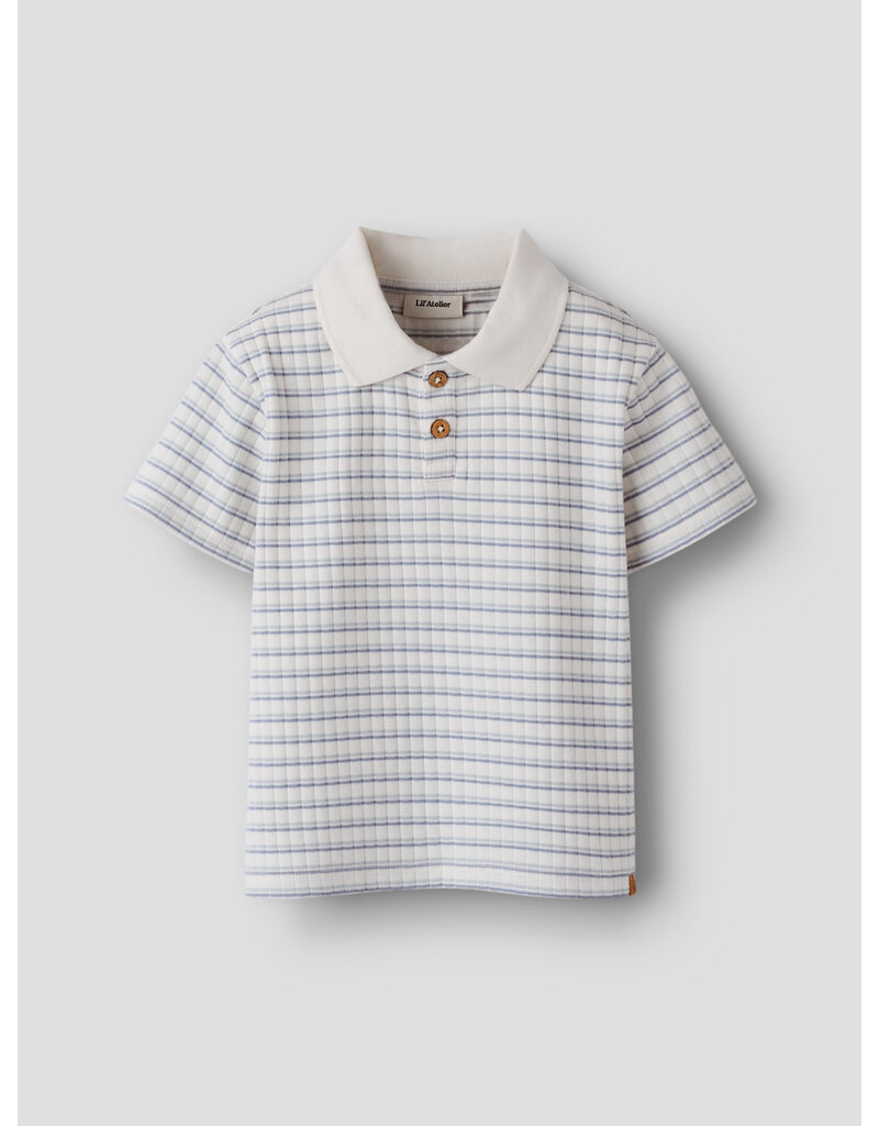 Lil' Atelier haldur Loose Polo Kids Coconut Milk Dusty blue