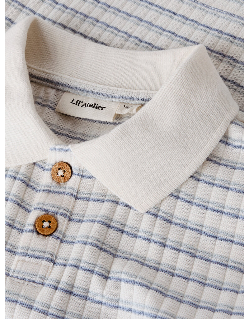 Lil' Atelier haldur Loose Polo Kids Coconut Milk Dusty blue