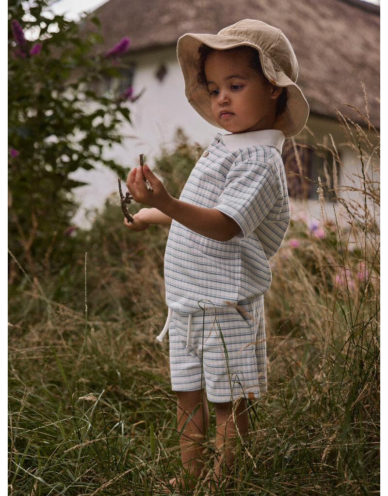 Lil' Atelier haldur Loose Polo Kids Coconut Milk Dusty blue