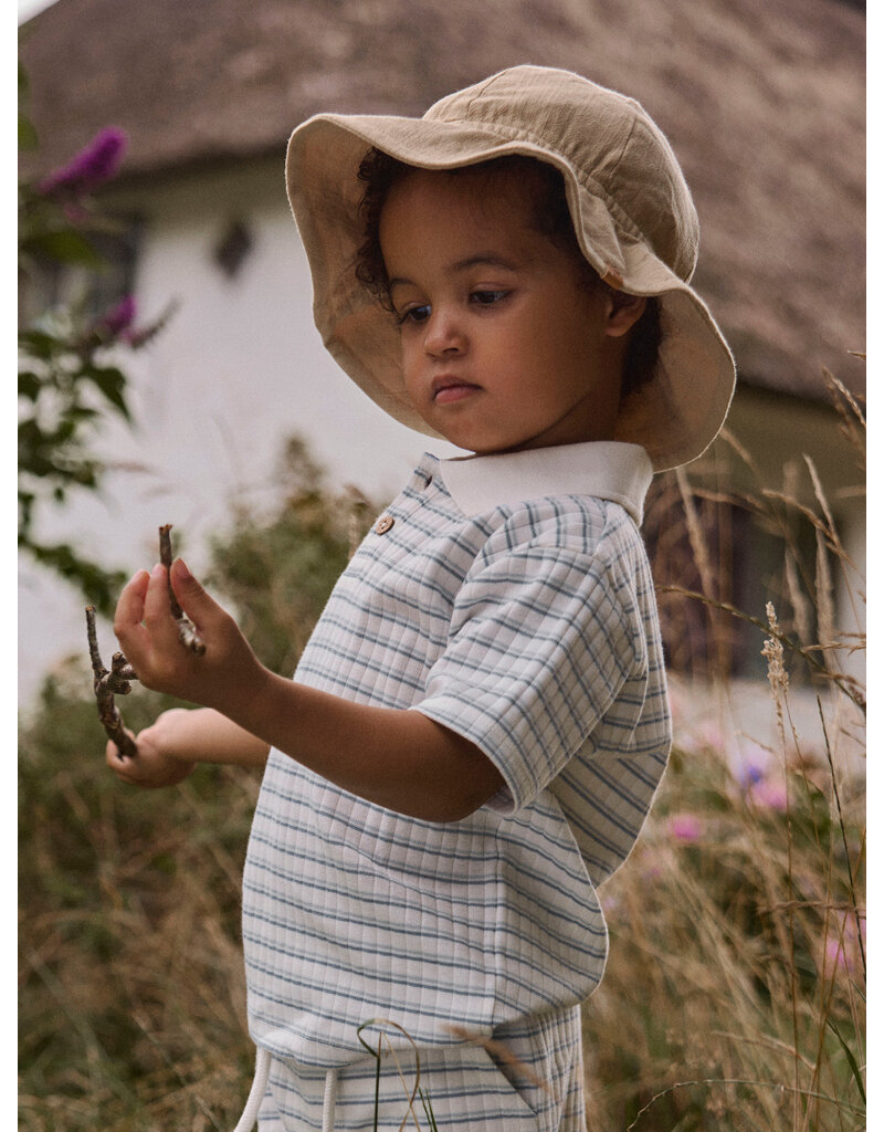 Lil' Atelier haldur Loose Polo Kids Coconut Milk Dusty blue