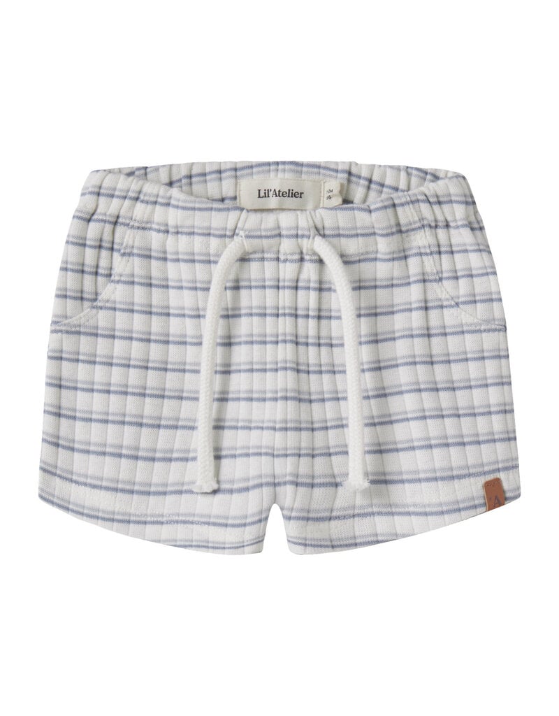 Lil' Atelier Haldur Loose Shorts Coconut Milk Dusty Blue