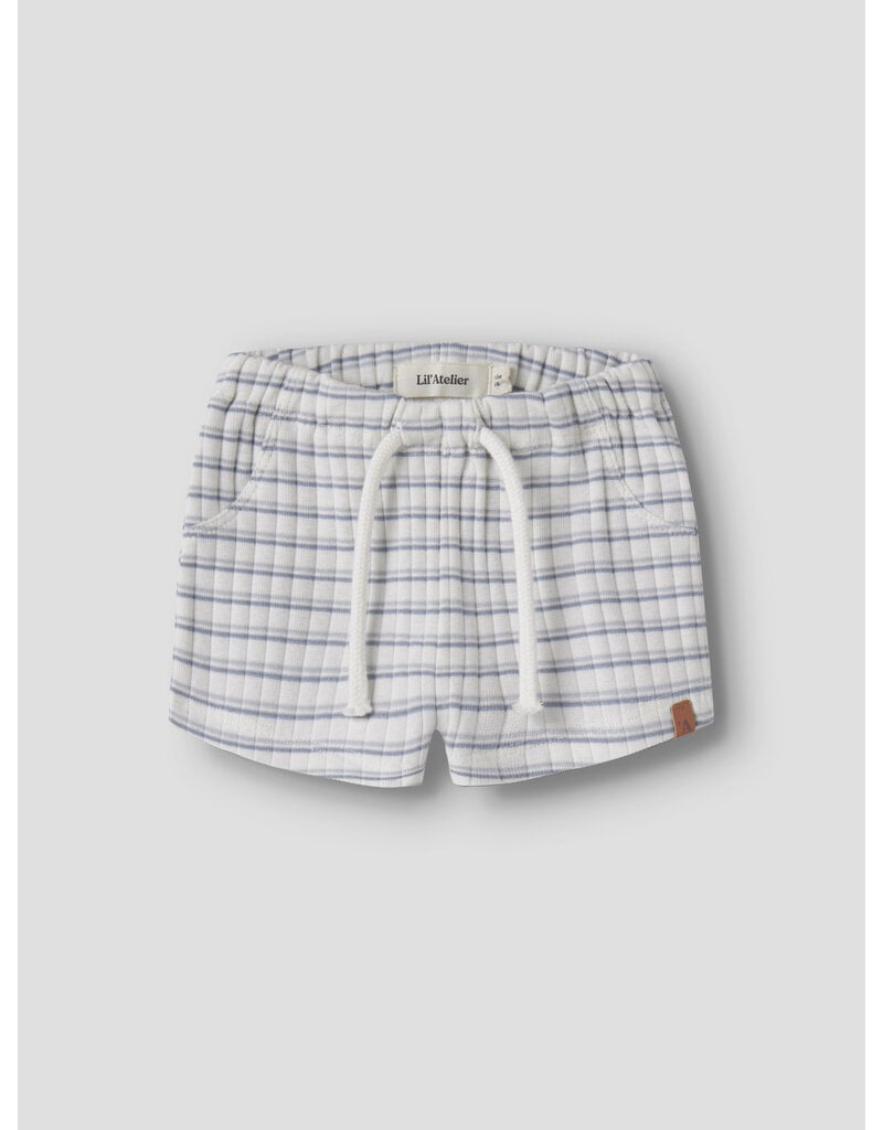 Lil' Atelier Haldur Loose Shorts Coconut Milk Dusty Blue