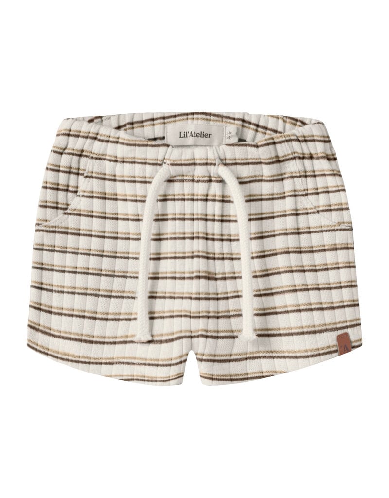 Lil' Atelier Haldur Loose Shorts Coconut Milk Coco Mocha