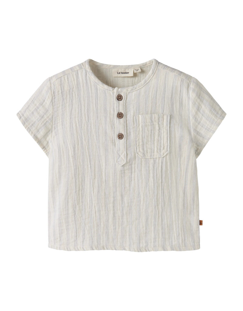 Lil' Atelier Hagi Loose Shirt Coconut Milk Dusty Blue