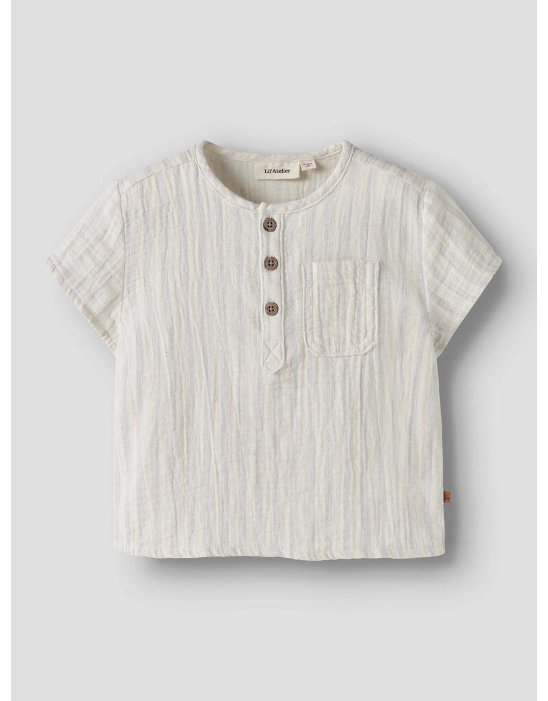 Lil' Atelier Hagi Loose Shirt Coconut Milk Dusty Blue