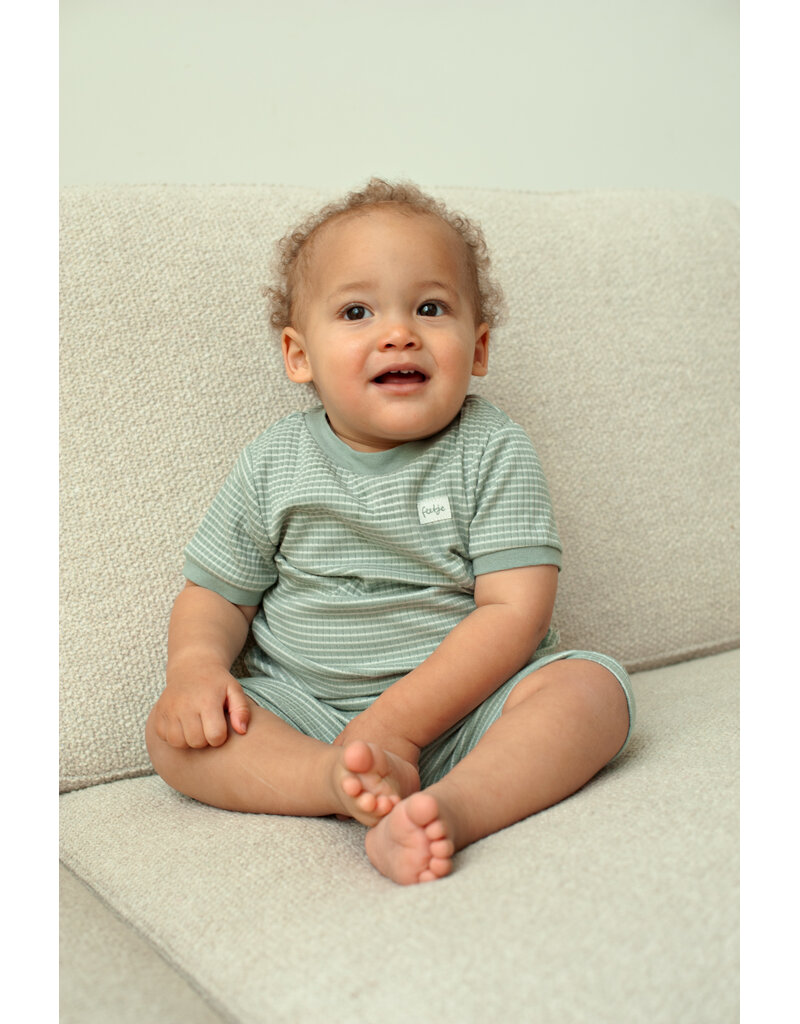 Feetje Shortama Wafel Zeegroen