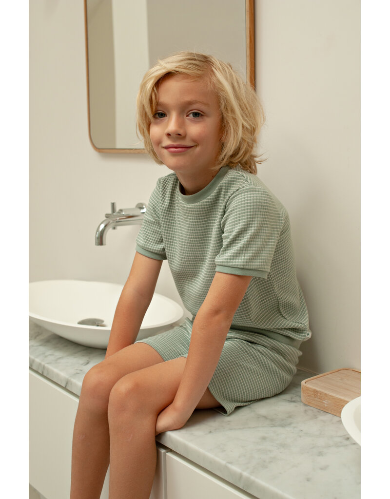 Feetje Shortama Wafel Zeegroen