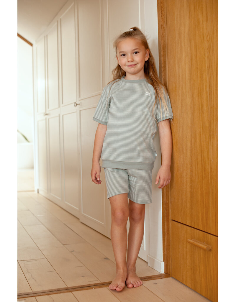 Feetje Shortama Wafel Zeegroen