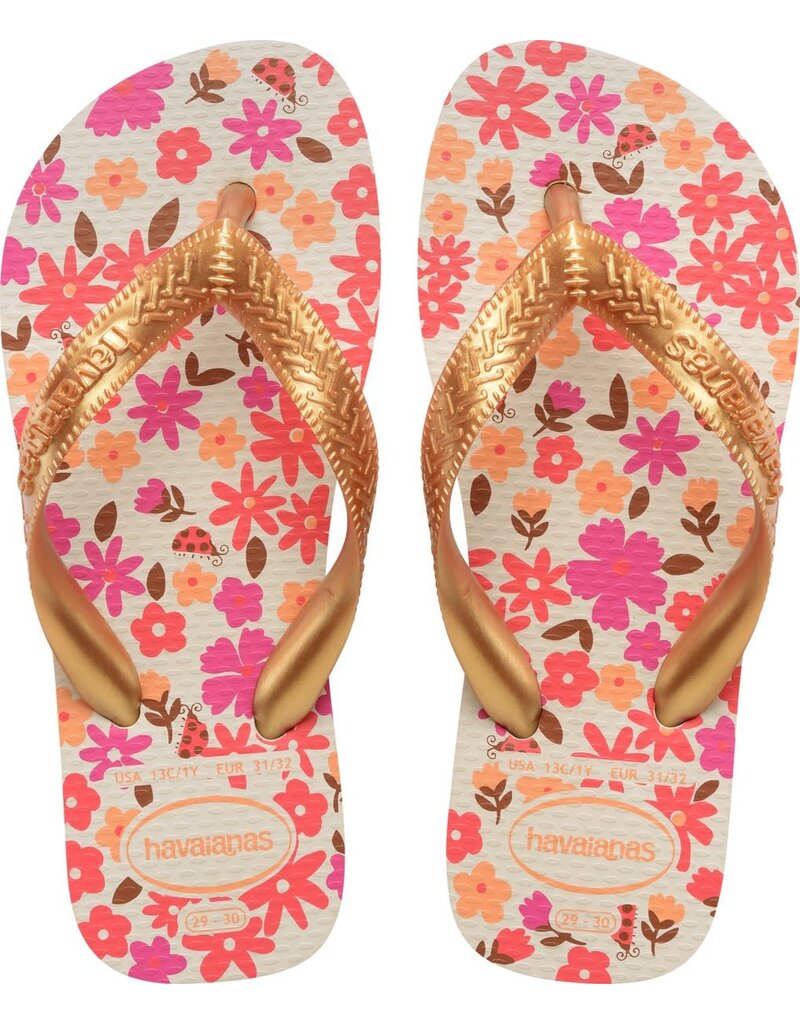Havaianas Kids Flores Beige Golden
