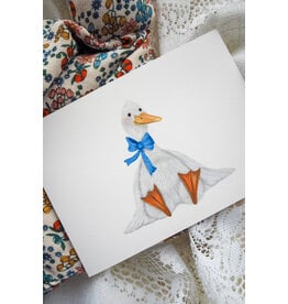 Getekenddoorzusje Dubbele Kaart Kleine Gans Blauw