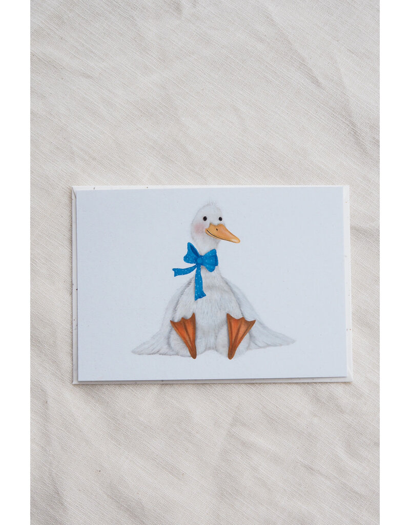 Getekenddoorzusje Dubbele Kaart Kleine Gans Blauw