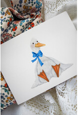 Getekenddoorzusje Dubbele Kaart Kleine Gans Blauw