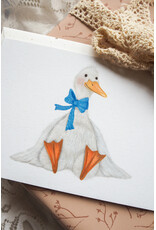 Getekenddoorzusje Dubbele Kaart Kleine Gans Blauw