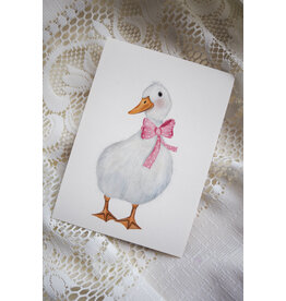 Getekenddoorzusje Dubbele Kaart Kleine Gans Roze