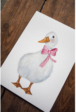 Getekenddoorzusje Dubbele Kaart Kleine Gans Roze