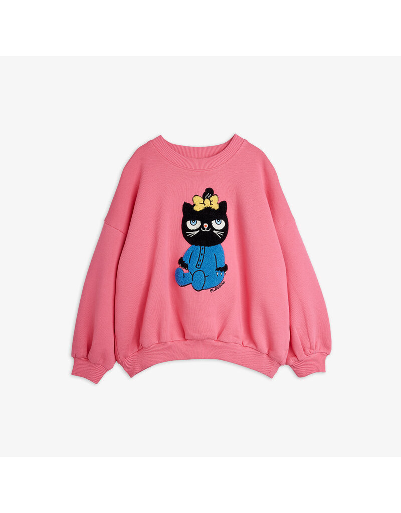 Mini Rodini Cat chenille sweatshirt Pink