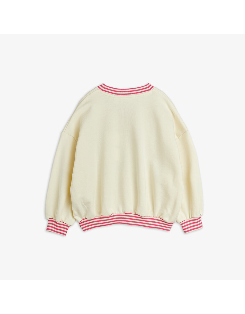 Mini Rodini Table tennis sp striped rib sweatshirt White