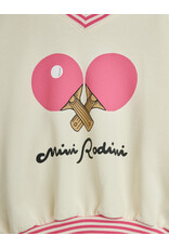 Mini Rodini Table tennis sp striped rib sweatshirt White