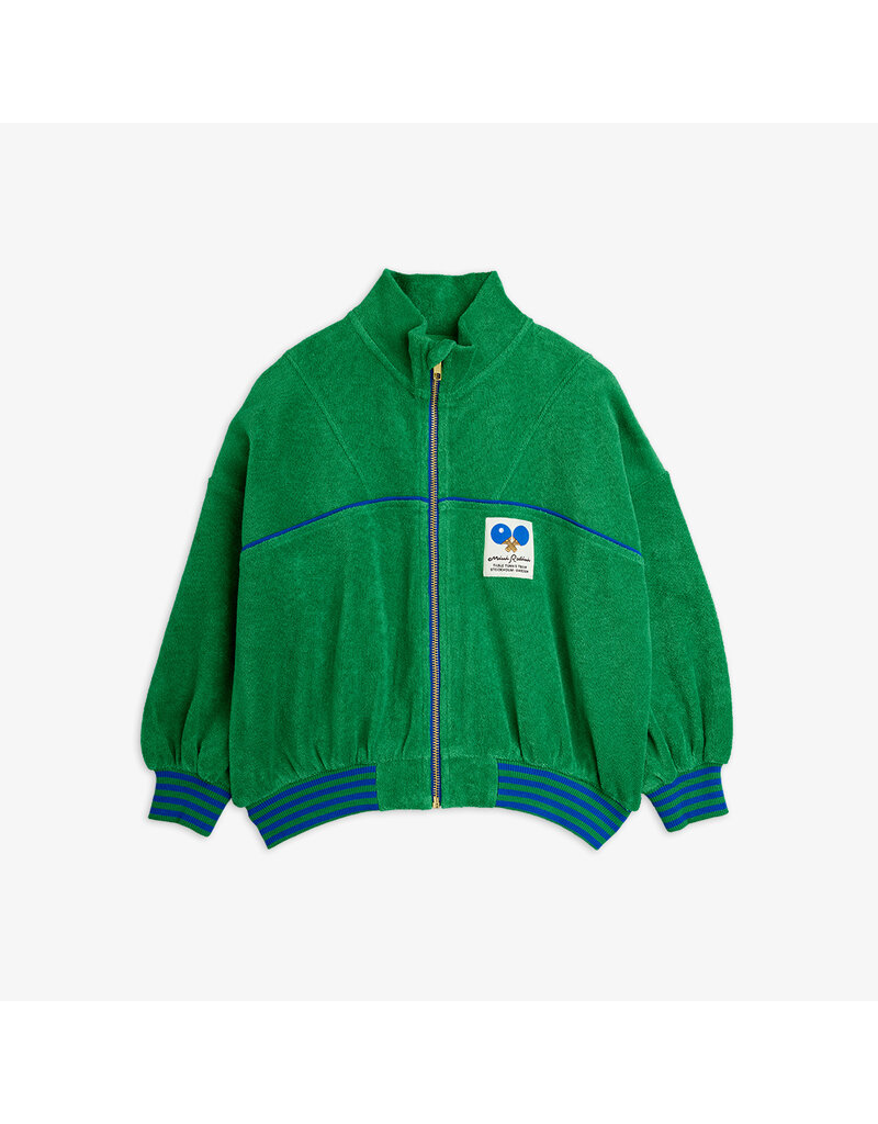 Mini Rodini Table tennis patch terry cardigan Green