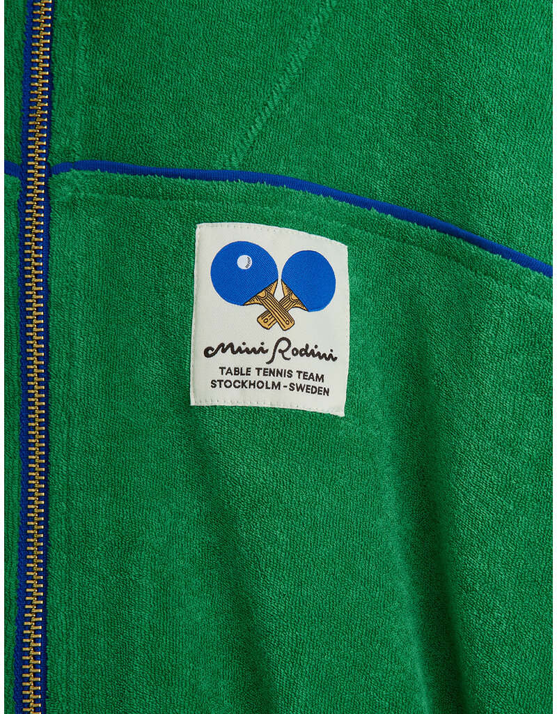 Mini Rodini Table tennis patch terry cardigan Green