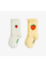Mini Rodini Strawberry emb 2-pack socks
