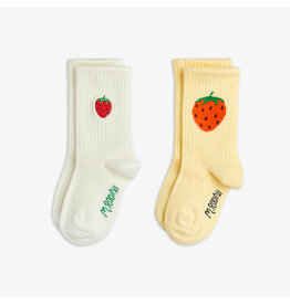 Mini Rodini Strawberry emb 2-pack socks