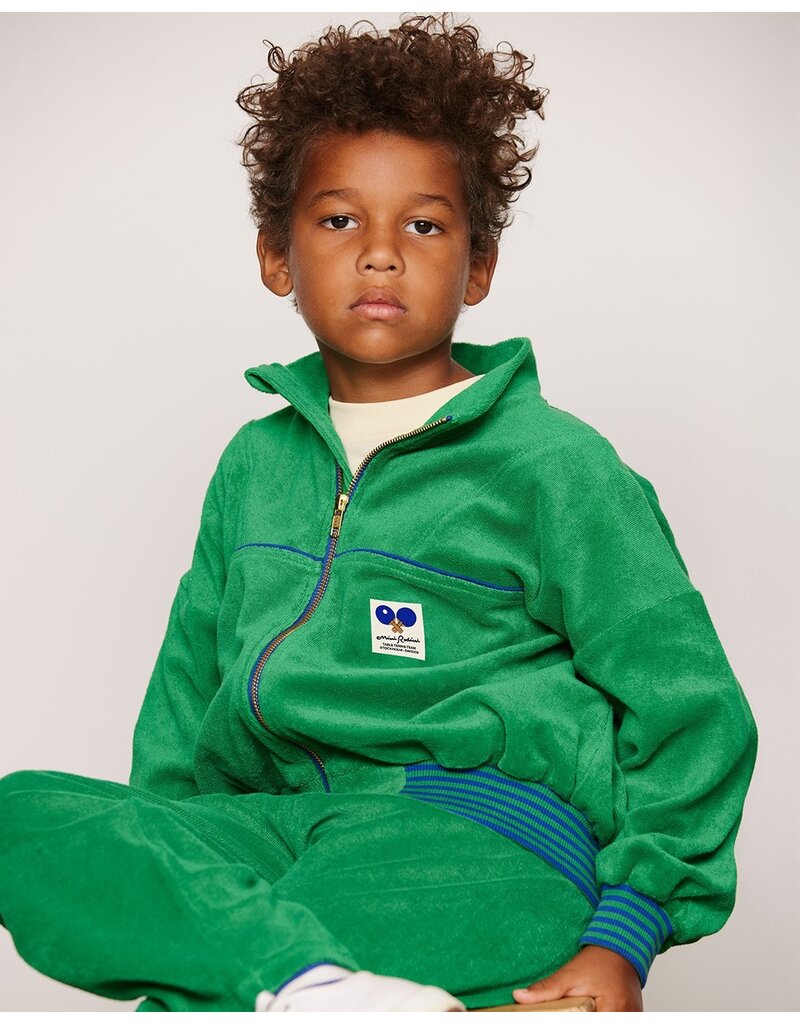 Mini Rodini Table tennis patch terry cardigan Green
