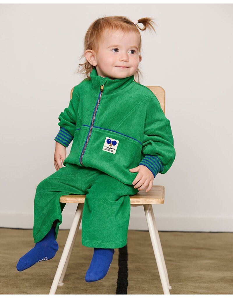 Mini Rodini Table tennis patch terry cardigan Green