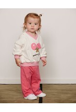 Mini Rodini Table tennis sp striped rib sweatshirt White