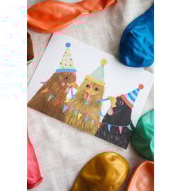 Getekenddoorzusje Dubbele Kaart Kippenfeest